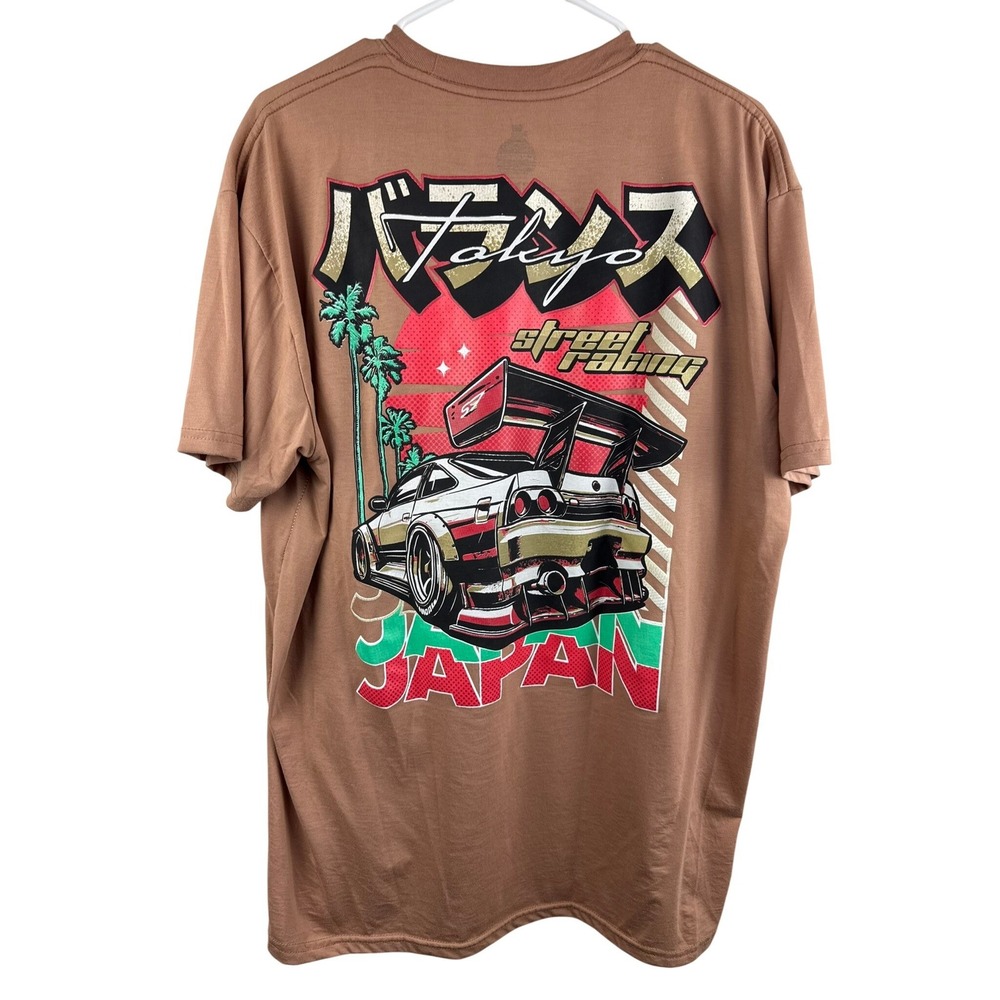Launder Tokyo Street Racing JDM Graphic T-Shirt Mens 2XL Brown Japan Car Tee